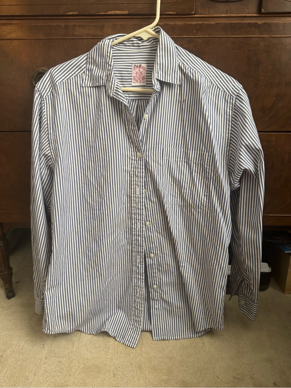 Brooks Brothers Blue and White Striped Dress Shirt